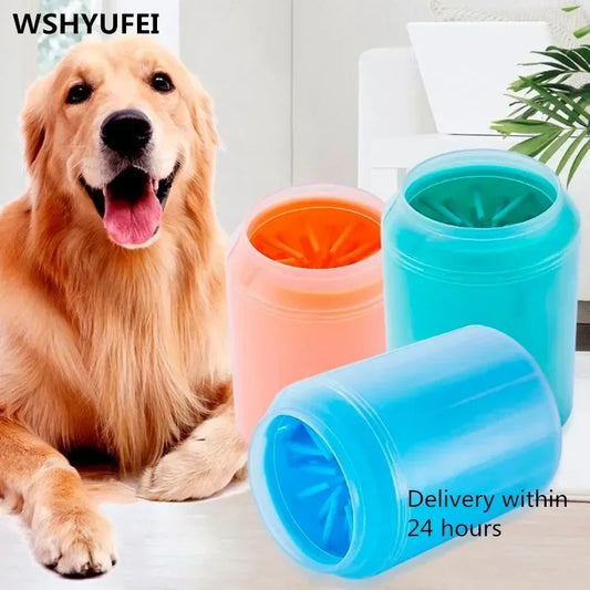 Dog Paw Cleaner Cup Soft Silicone Combs Portable